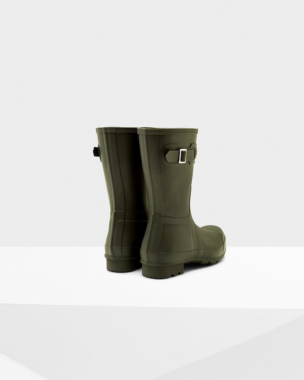 Mens Short Rain Boots - Hunter Original (80ZHYODTX) - Dark Olive